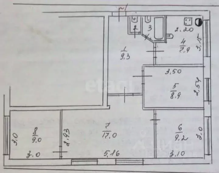 4-к кв. Калужская область, Малоярославецкий муниципальный округ, с. ... - Фото 2