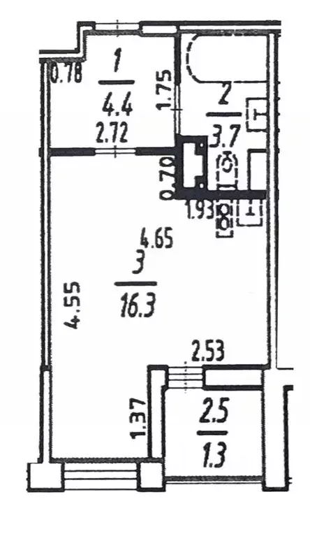 Студия Санкт-Петербург ул. Крыленко, 1к1 (24.4 м) - Фото 2