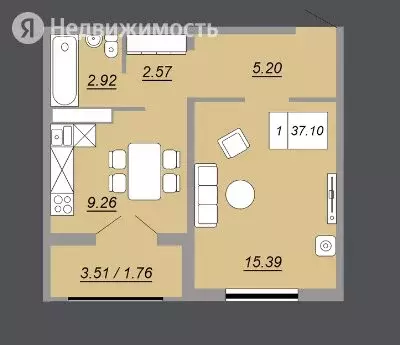 1-комнатная квартира: Оренбург, улица Юркина, 8 (37 м) - Фото 0