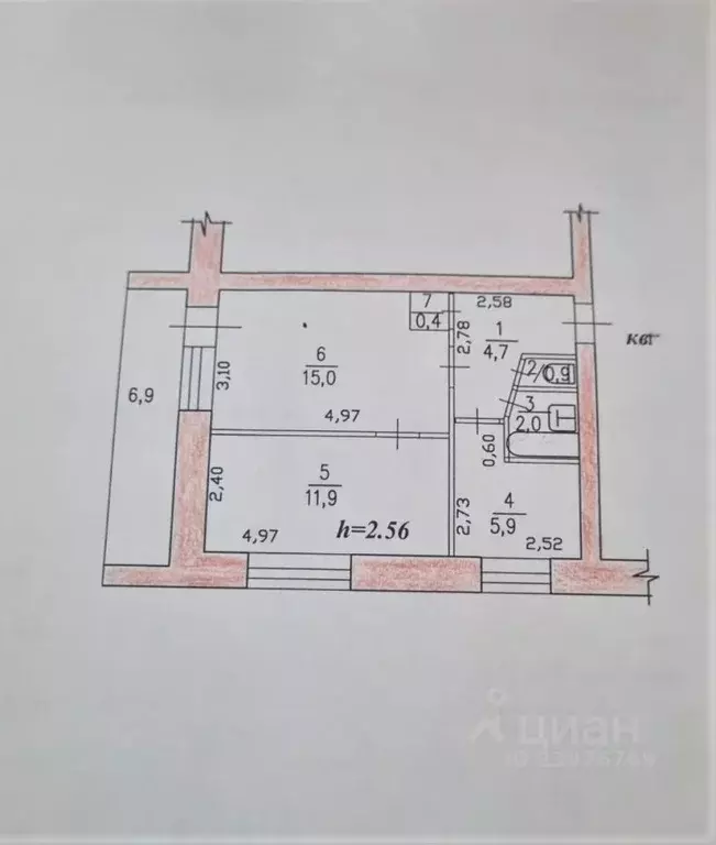 2-к кв. Хабаровский край, Комсомольск-на-Амуре ул. Аллея Труда, 59к2 ... - Фото 1