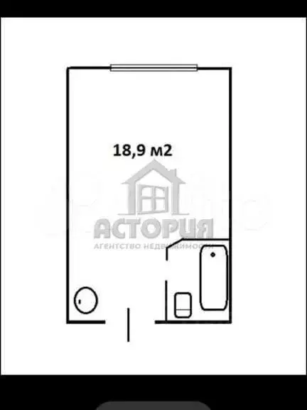 Квартира-студия, 18,9 м, 4/5 эт. - Фото 0