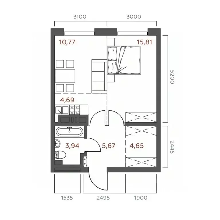 2-к кв. Иркутская область, Иркутск Дальневосточная ул., 46А (49.81 м) - Фото 0