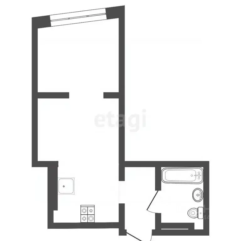 Студия Тюменская область, Тюмень ул. Фармана Салманова, 3 (29.0 м) - Фото 1