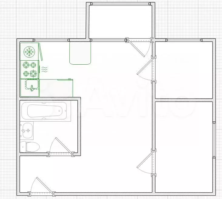 2-к. квартира, 41,7 м, 3/5 эт. - Фото 0