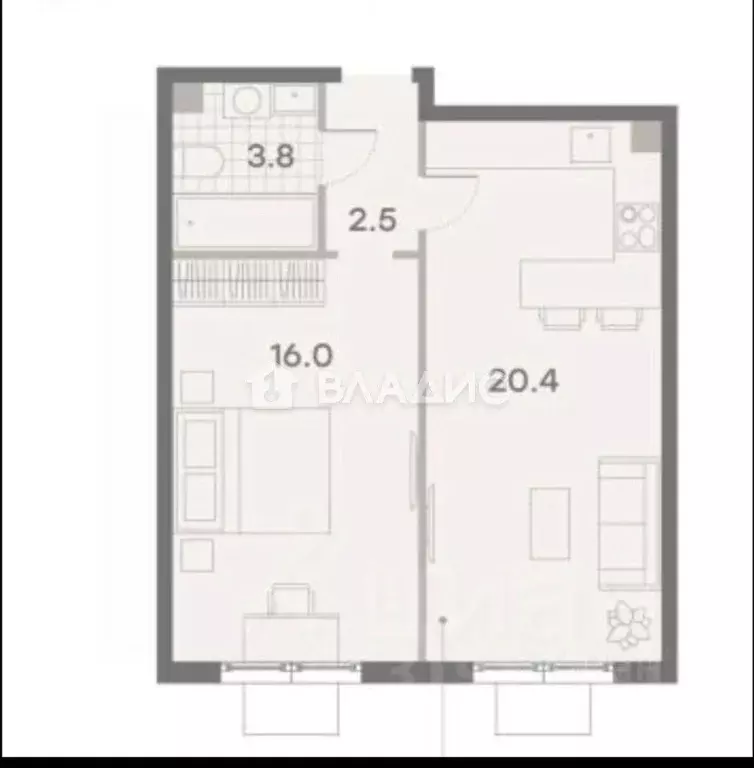 1-к кв. Москва ул. Красного Маяка, 26А (43.0 м) - Фото 2