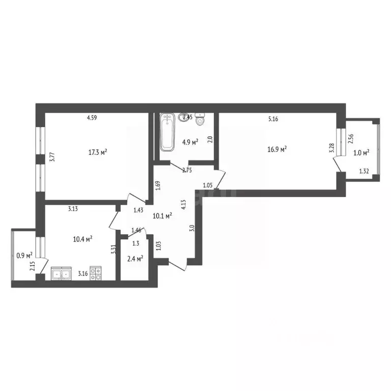 2-к кв. Калининградская область, Зеленоградск 1-й Железнодорожный ... - Фото 2
