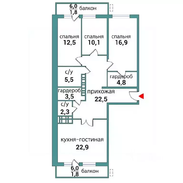 3-к кв. Самарская область, Самара проезд 4-й, 67Б (104.6 м) - Фото 0