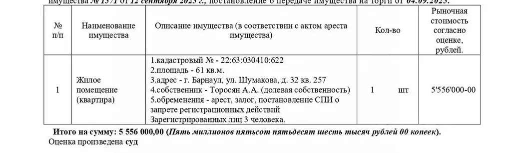 Свободной планировки кв. Алтайский край, Барнаул ул. Шумакова, 32 ... - Фото 1