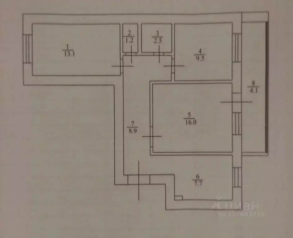 3-к кв. Татарстан, Казань пос. Дербышки, ул. Мира, 43 (59.8 м) - Фото 2