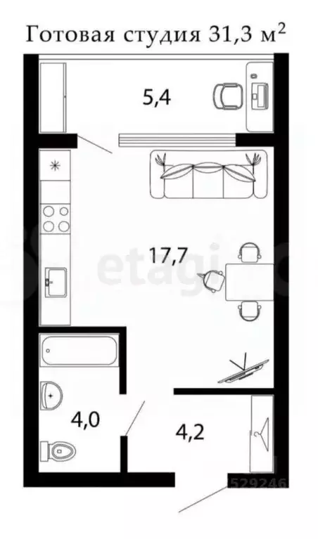 Студия Краснодарский край, Динской район, Южно-Кубанское с/пос, пос. ... - Фото 2