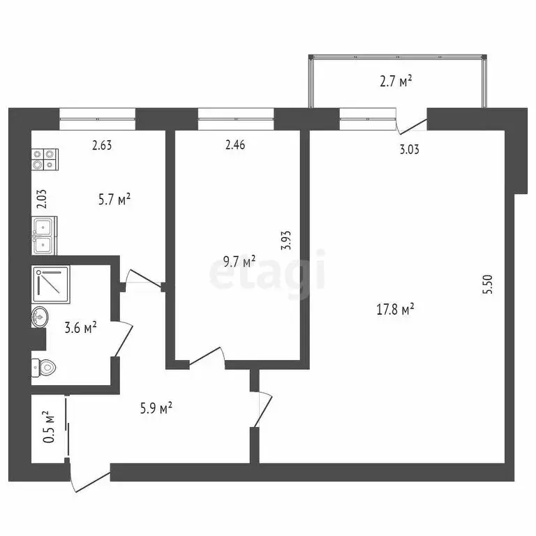 2-комнатная квартира: Тюмень, Ямская улица, 96 (43.4 м) - Фото 0