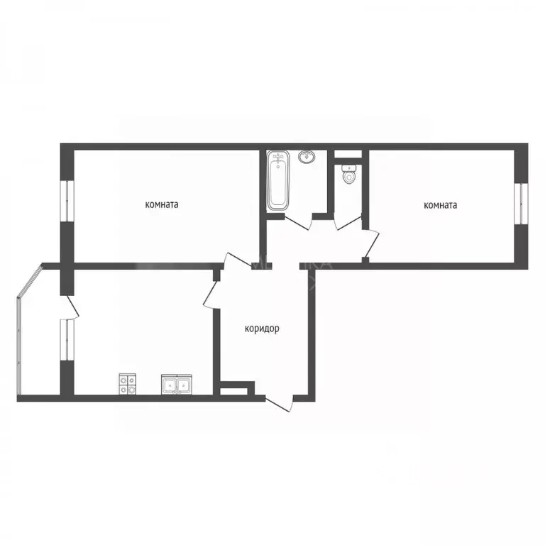 2-к кв. Тюменская область, Тюмень ул. Николая Семенова, 31 (75.0 м) - Фото 1