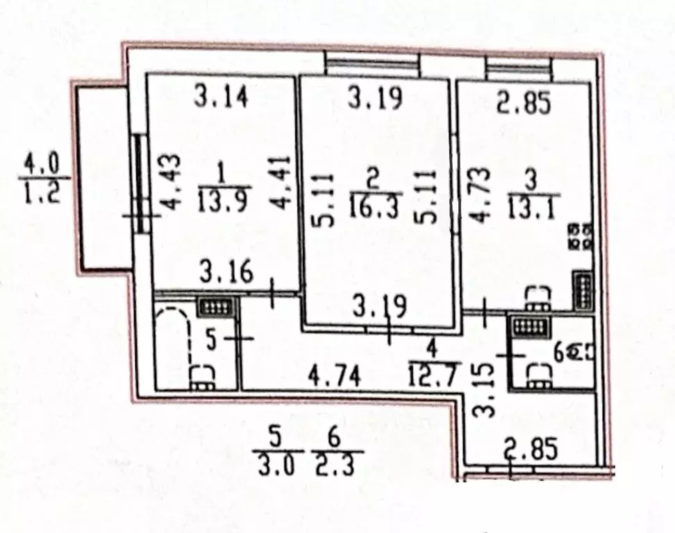 2-комнатная квартира: Санкт-Петербург, Моравский переулок, 3к2 (61.3 ... - Фото 2