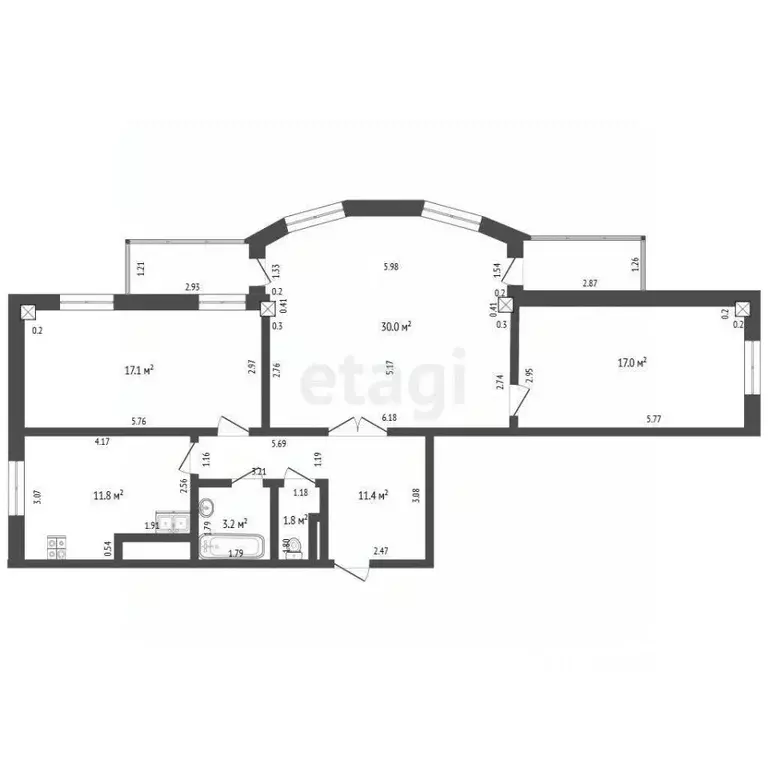 3-к кв. Саха (Якутия), Якутск ул. Пирогова, 9 (92.3 м) - Фото 2