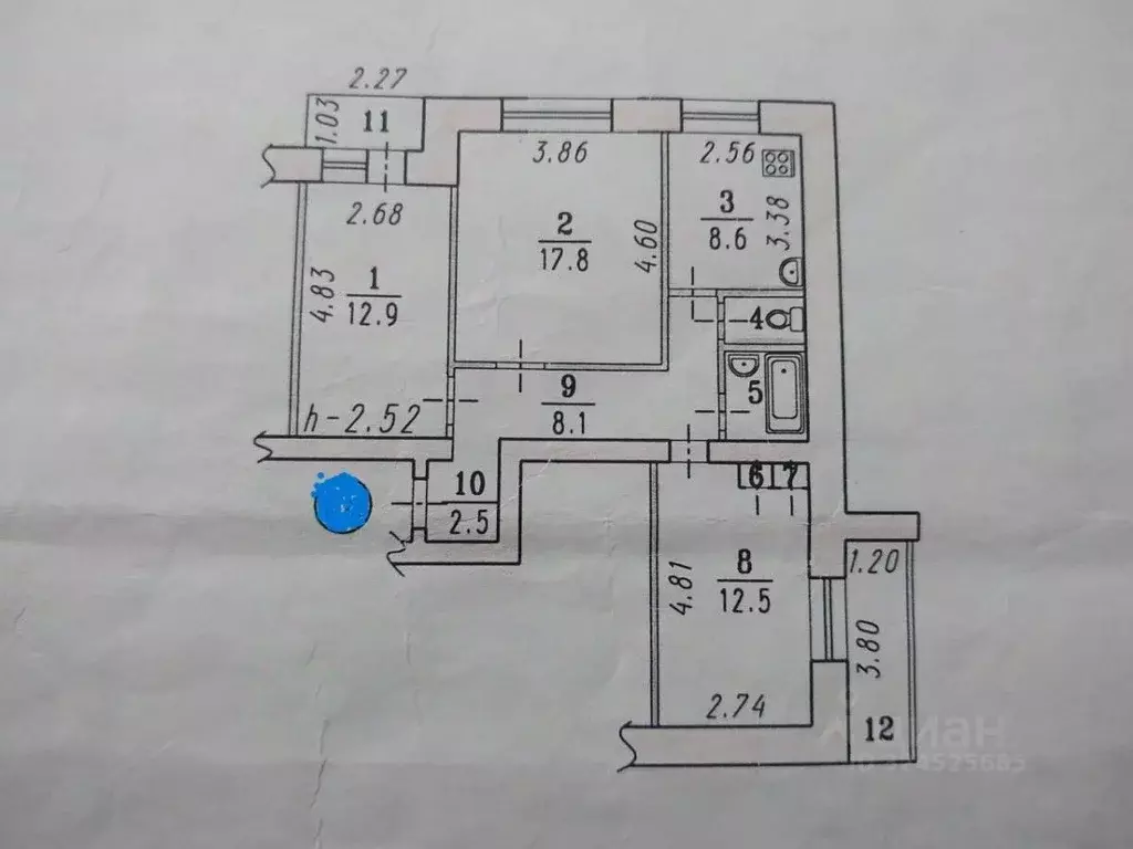 3-к кв. Омская область, Омск просп. Карла Маркса, 36к1 (66.8 м) - Фото 2