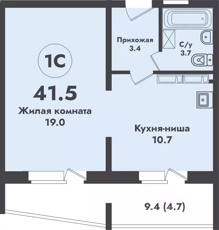 1-к кв. Новосибирская область, Новосибирск ул. Объединения, 4 (41.5 м) - Фото 0