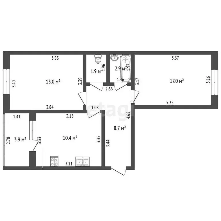 2-комнатная квартира: Стерлитамак, Волочаевская улица, 22Г (55.7 м) - Фото 1
