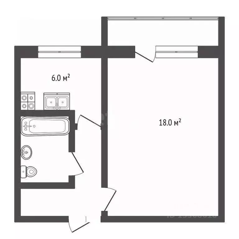 1-к кв. Омская область, Омск ул. Калинина, 10А (30.3 м) - Фото 1