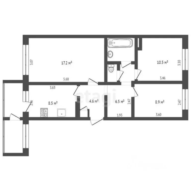 3-к кв. Камчатский край, Петропавловск-Камчатский Сероглазка жилрайон, ... - Фото 2