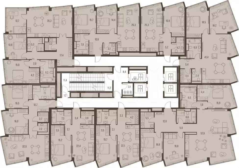 3-к. квартира, 77,1 м, 30/32 эт. - Фото 1