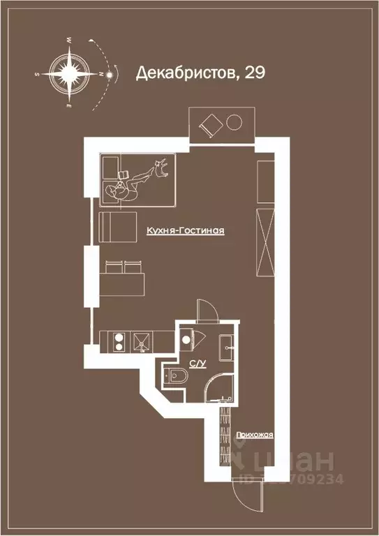 1-к кв. Санкт-Петербург ул. Декабристов, 29 (37.0 м) - Фото 2
