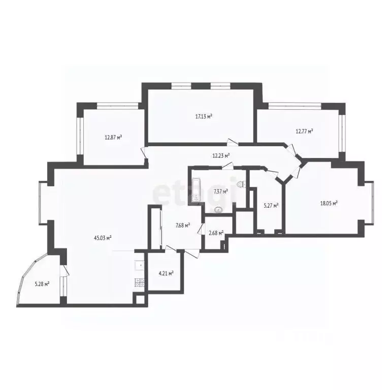 4-к кв. Тюменская область, Тюмень ул. Максима Горького, 68 (131.8 м) - Фото 2