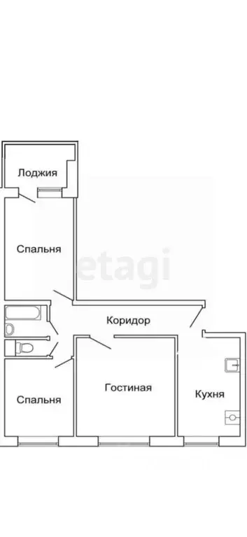 3-к кв. Тульская область, Тула Литейная ул., 32 (64.3 м) - Фото 2
