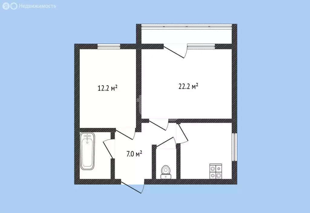 2-комнатная квартира: Черкесск, Октябрьская улица, 34 (58.2 м) - Фото 1