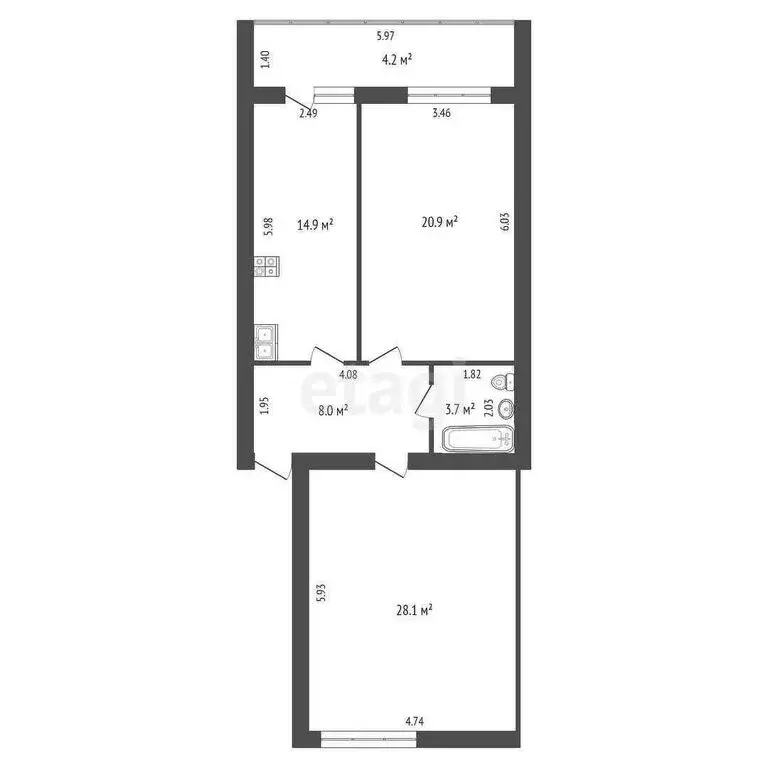 2-комнатная квартира: Анапа, улица Ленина, 145 (79.8 м) - Фото 0