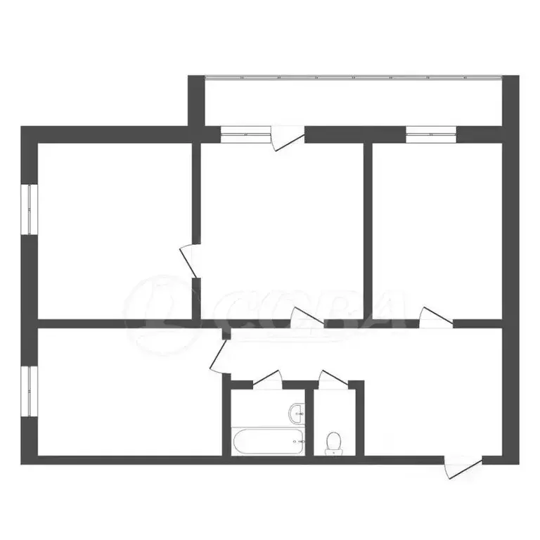 3-комнатная квартира: Тюмень, Широтная улица, 43к2 (62 м) - Фото 2