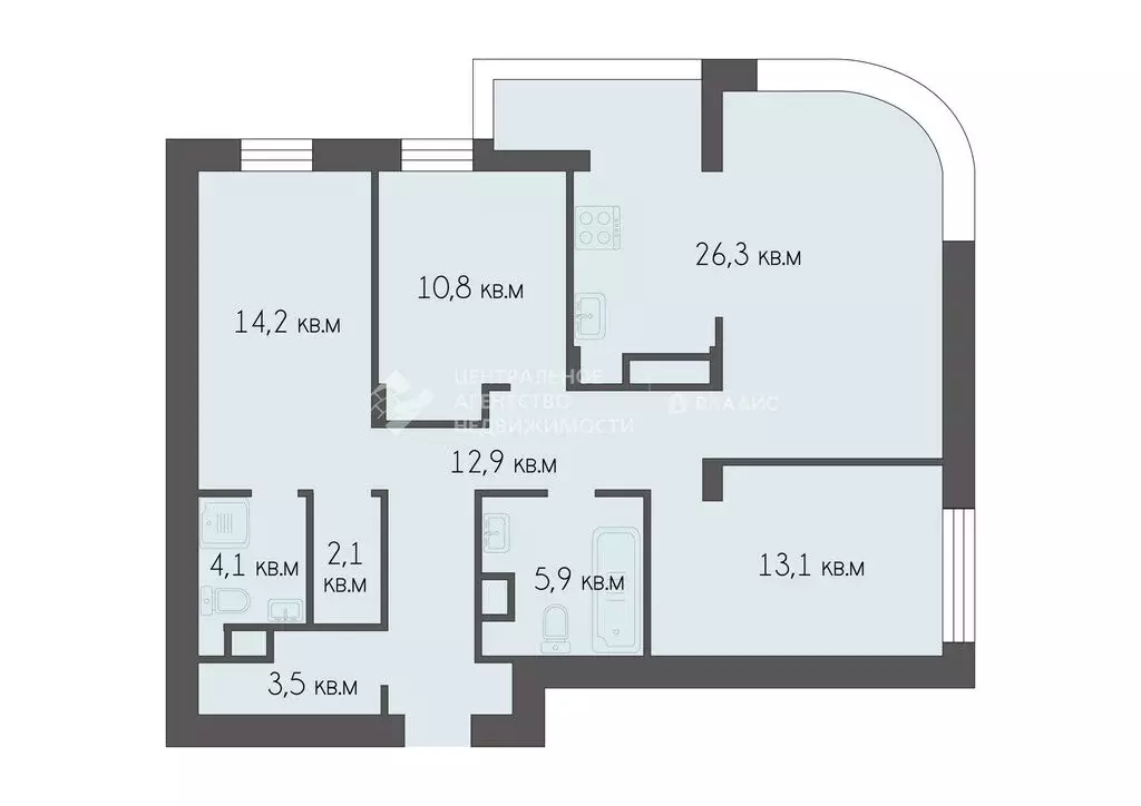 3-комнатная квартира: Рязань, Быстрецкая улица, 10к1 (93.3 м) - Фото 2