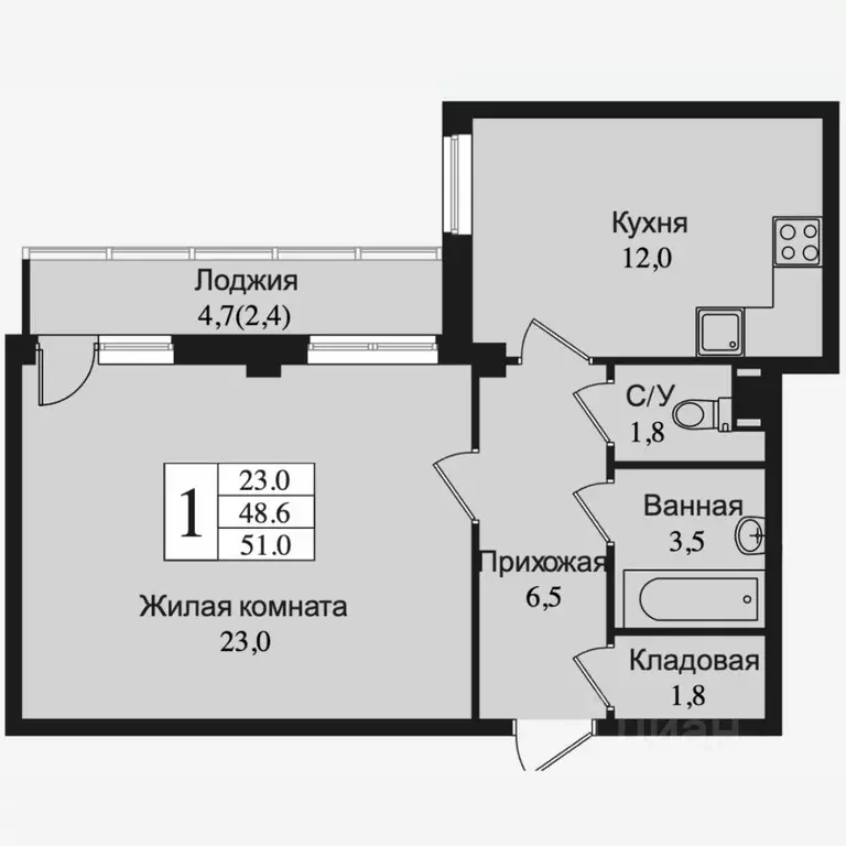 1-к кв. Ленинградская область, Всеволожск Южный мкр, ул. Крымская, 1 ... - Фото 0