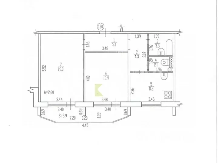 2-к кв. Брянская область, Брянск Литейная ул., 61 (56.0 м) - Фото 2