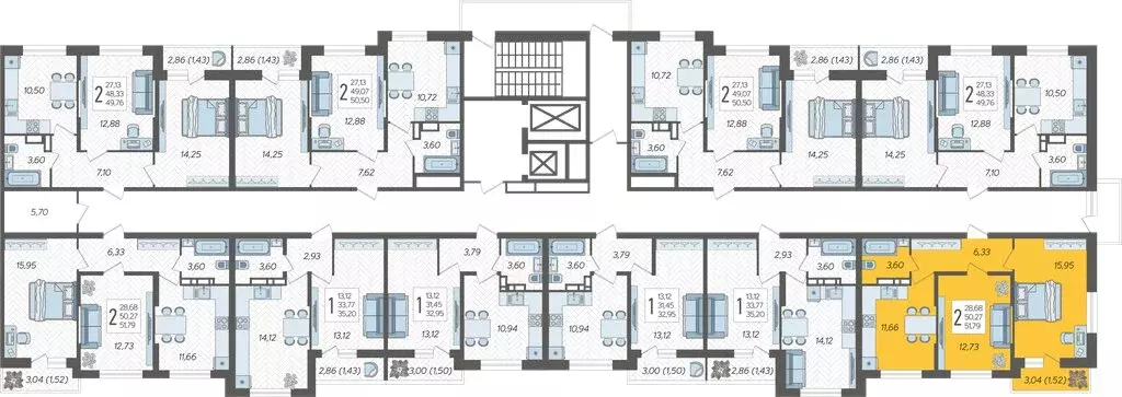 2-комнатная квартира: Краснодар, жилой комплекс Смородина (51.79 м) - Фото 1