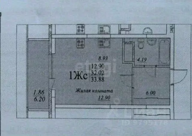 Студия Татарстан, Казань ул. Родины, 26А (32.2 м) - Фото 2