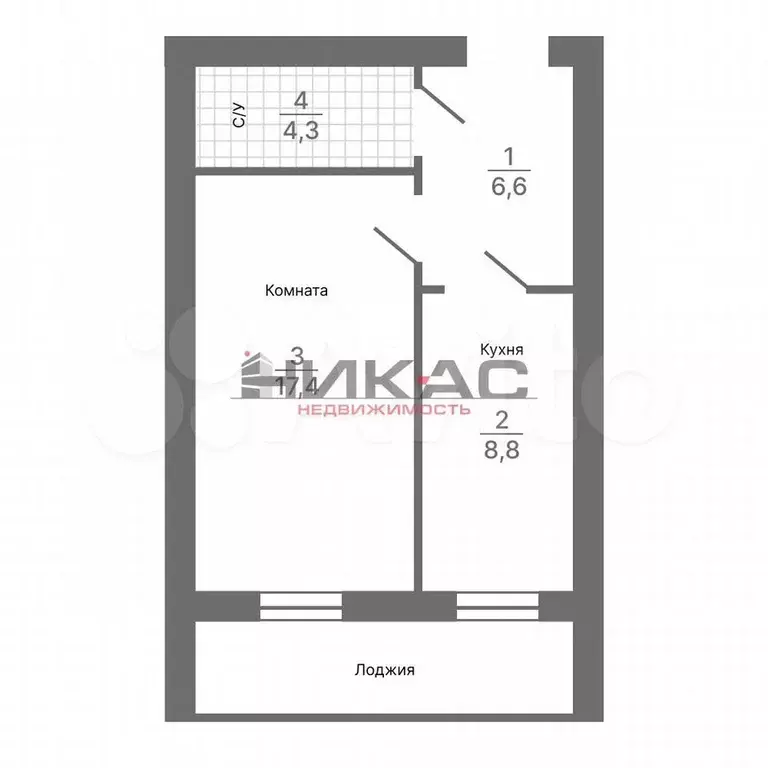 1-к. квартира, 37,1 м, 2/7 эт. - Фото 0