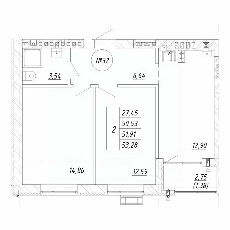 2-к кв. Калининградская область, Зеленоградск  (53.28 м) - Фото 1