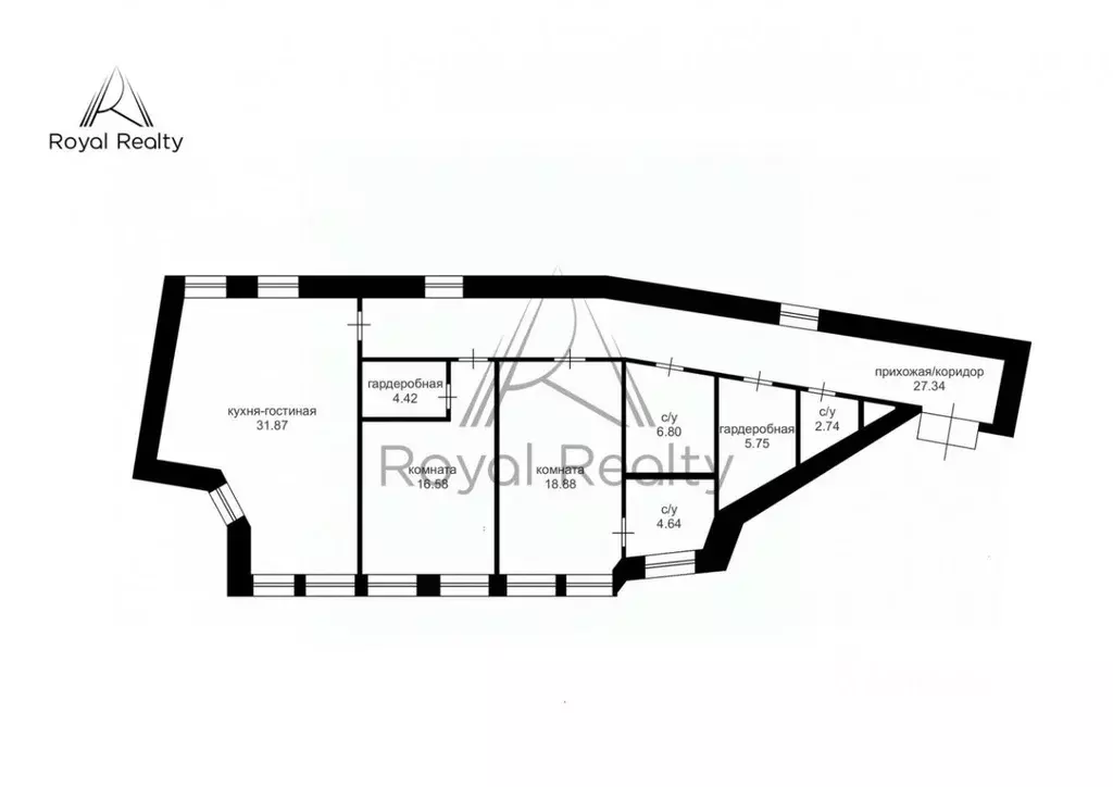 3-к кв. Санкт-Петербург ул. Радищева, 17-19 (119.0 м) - Фото 2