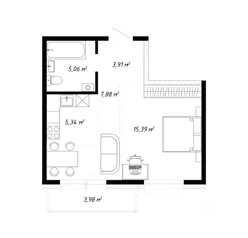 2-к кв. Иркутская область, Иркутск ул. Баррикад (41.56 м) - Фото 1