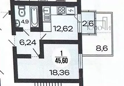 1-к кв. Челябинская область, Магнитогорск ул. Зеленый Лог, 71/2 (45.6 ... - Фото 2