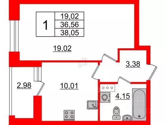 1-к кв. Санкт-Петербург ул. Среднерогатская, 11к2 (39.0 м) - Фото 0