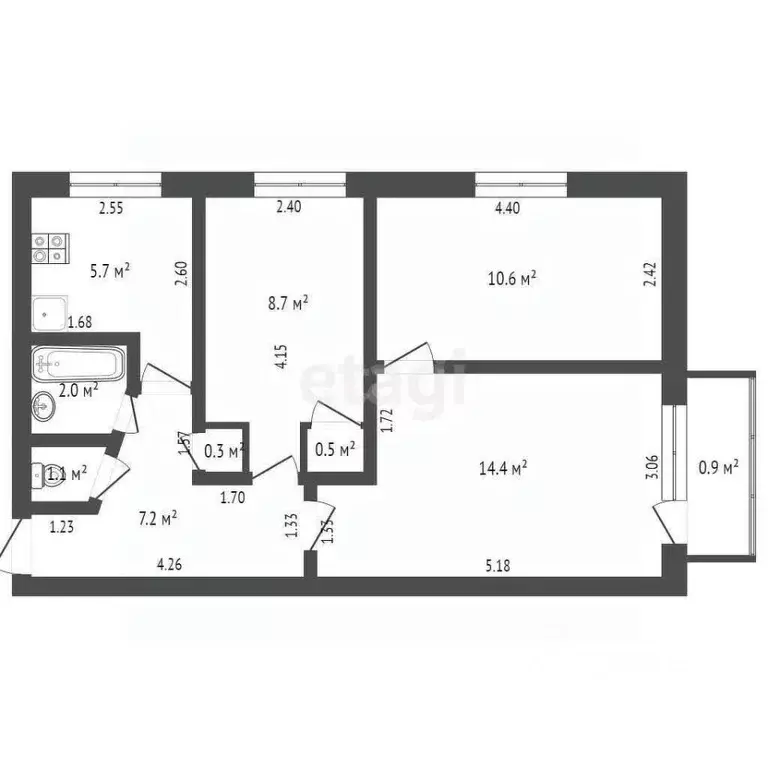 3-к кв. Марий Эл, Йошкар-Ола Первомайская ул., 180А (52.5 м) - Фото 0