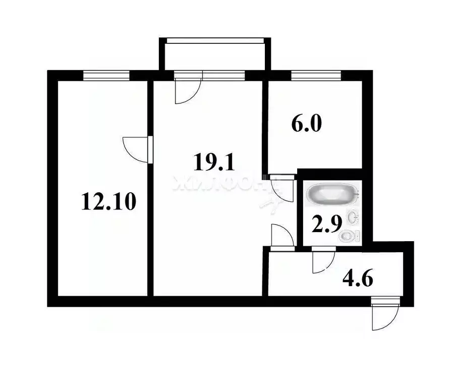 комната новосибирская область, новосибирск вертковская ул, 14/1 (32.8 . - Фото 1