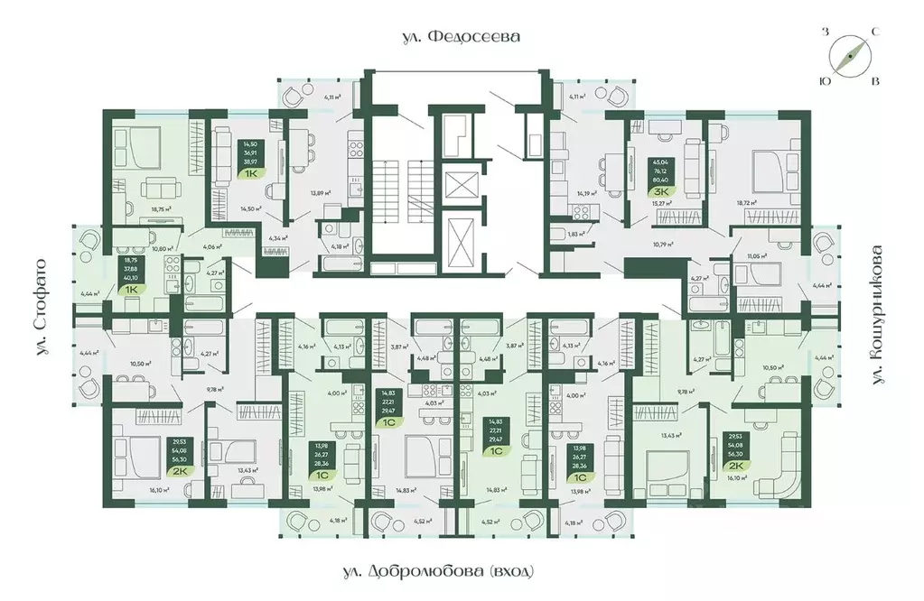 3-к кв. Новосибирская область, Новосибирск ул. Стофато, 26 (80.4 м) - Фото 1