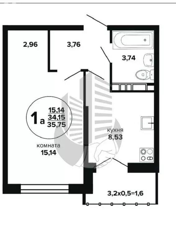 1-комнатная квартира: Краснодар, Российская улица, 257/7 (36 м) - Фото 0