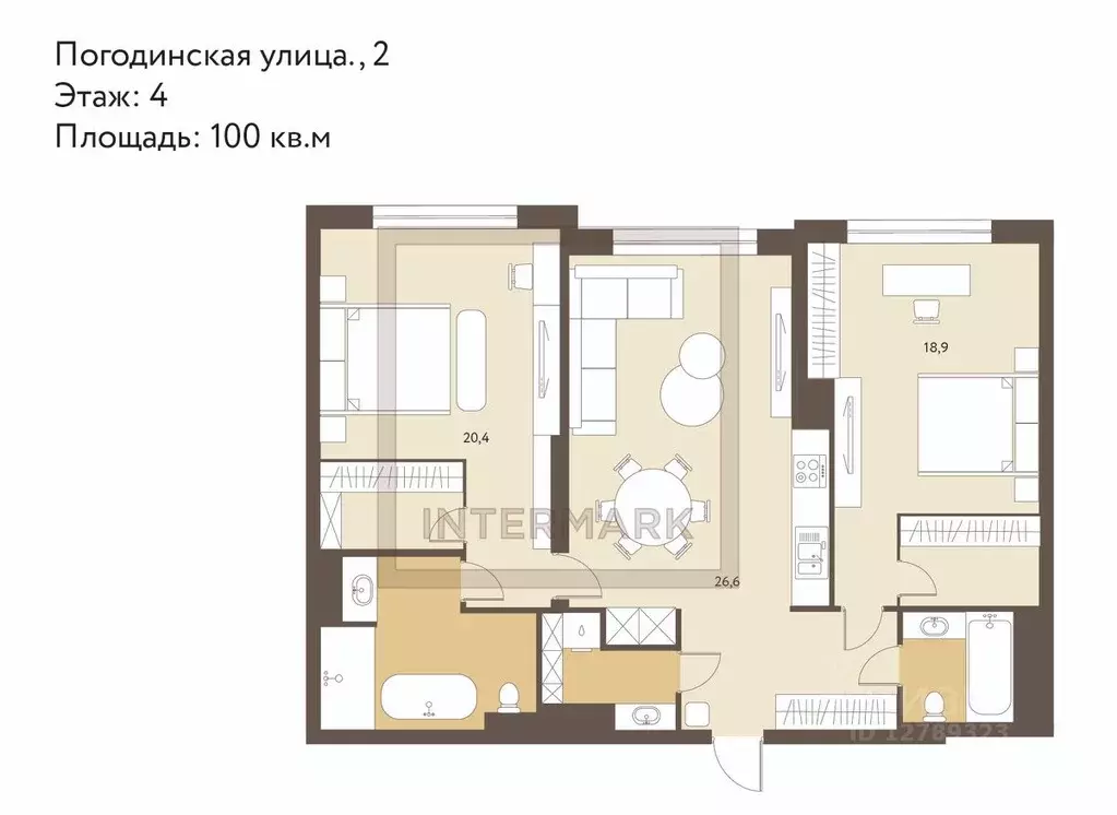 3-к кв. Москва Погодинская ул., 2 (100.0 м) - Фото 2