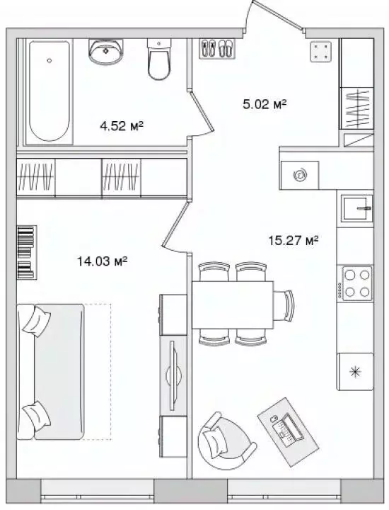 1-к кв. Санкт-Петербург Белоостровская ул., 10к2 (38.84 м) - Фото 0