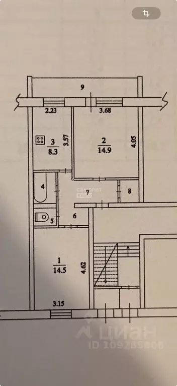 2-к кв. Московская область, Шатура муниципальный округ, пос. ... - Фото 2