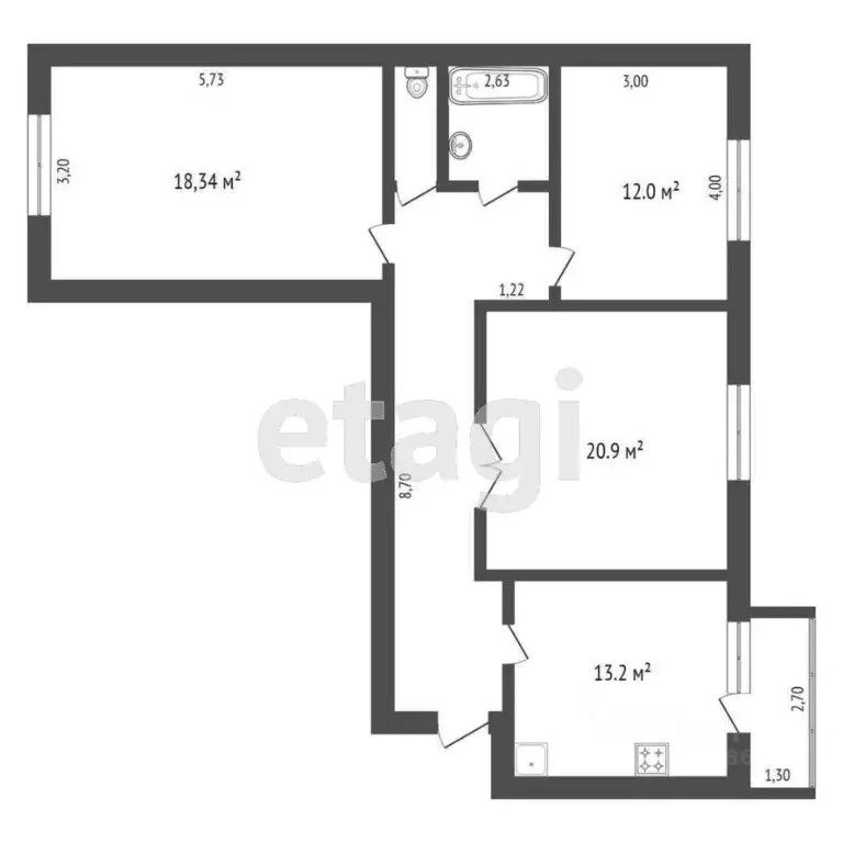 3-к кв. Калининградская область, Светлогорск Тихая ул., 3 (86.0 м) - Фото 2