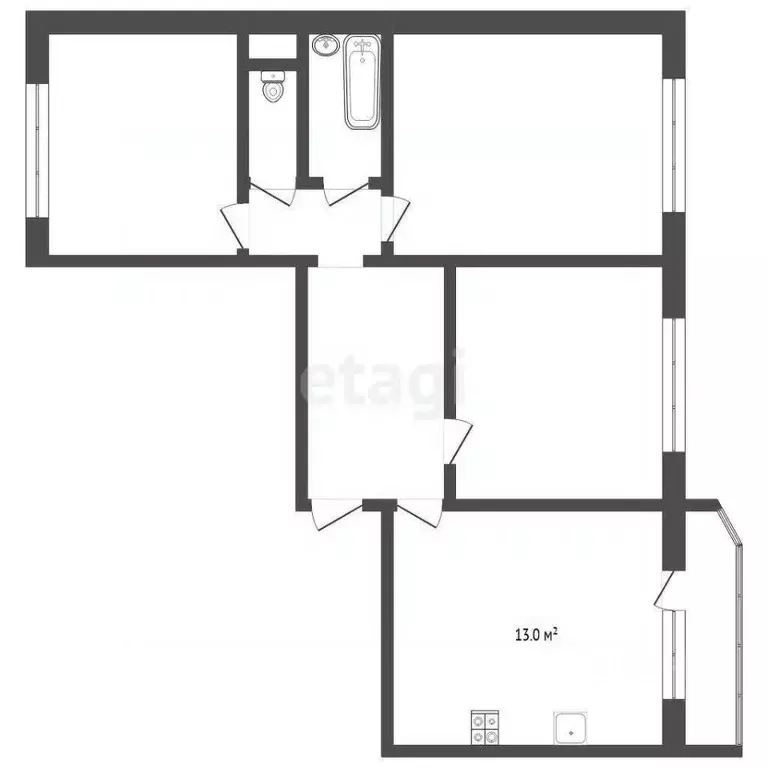 3-к кв. Тюменская область, Тюмень Широтная ул., 172 (85.1 м) - Фото 2